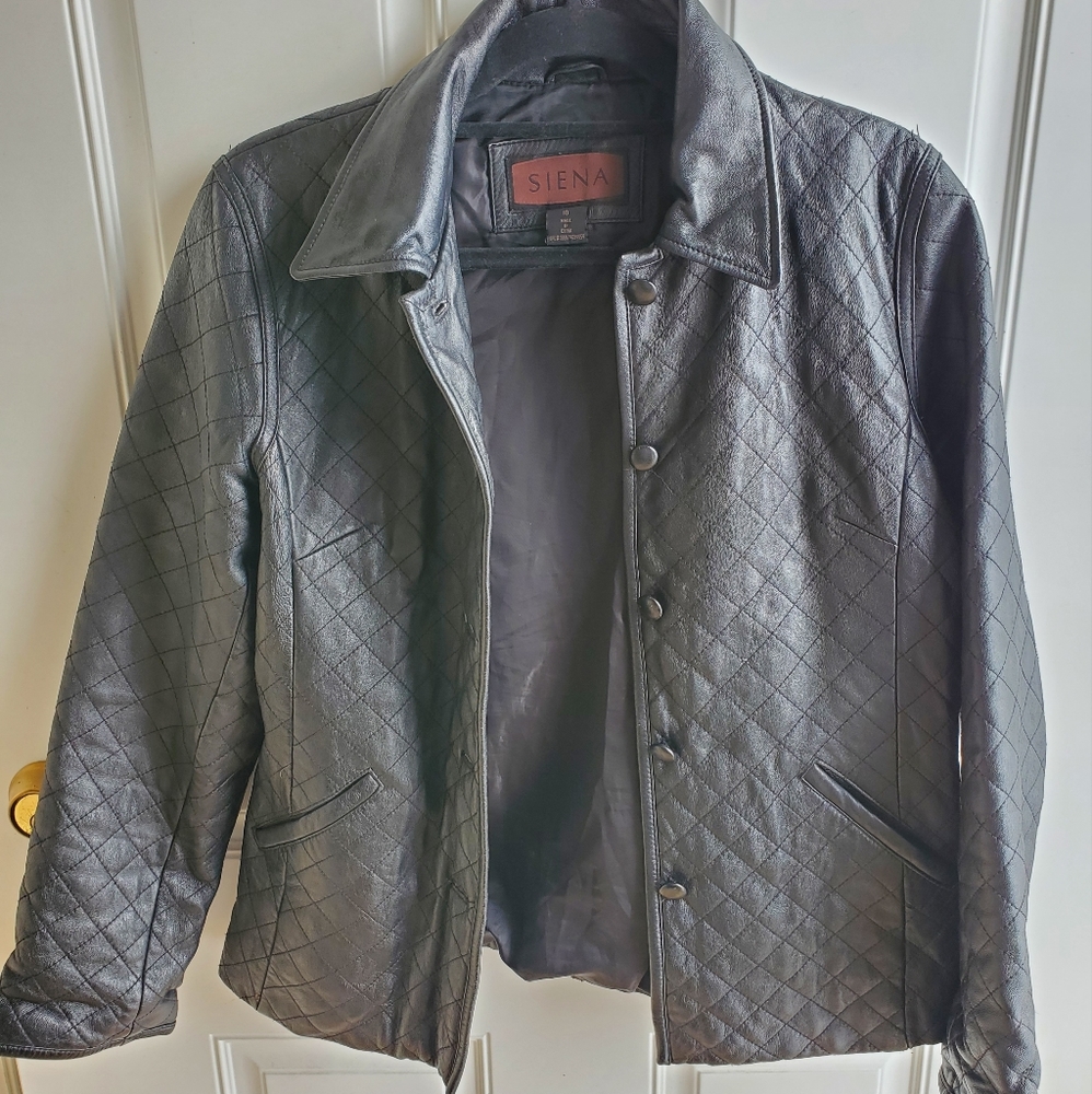 Vintage Siena 100% Leather size 10 Black Jacket